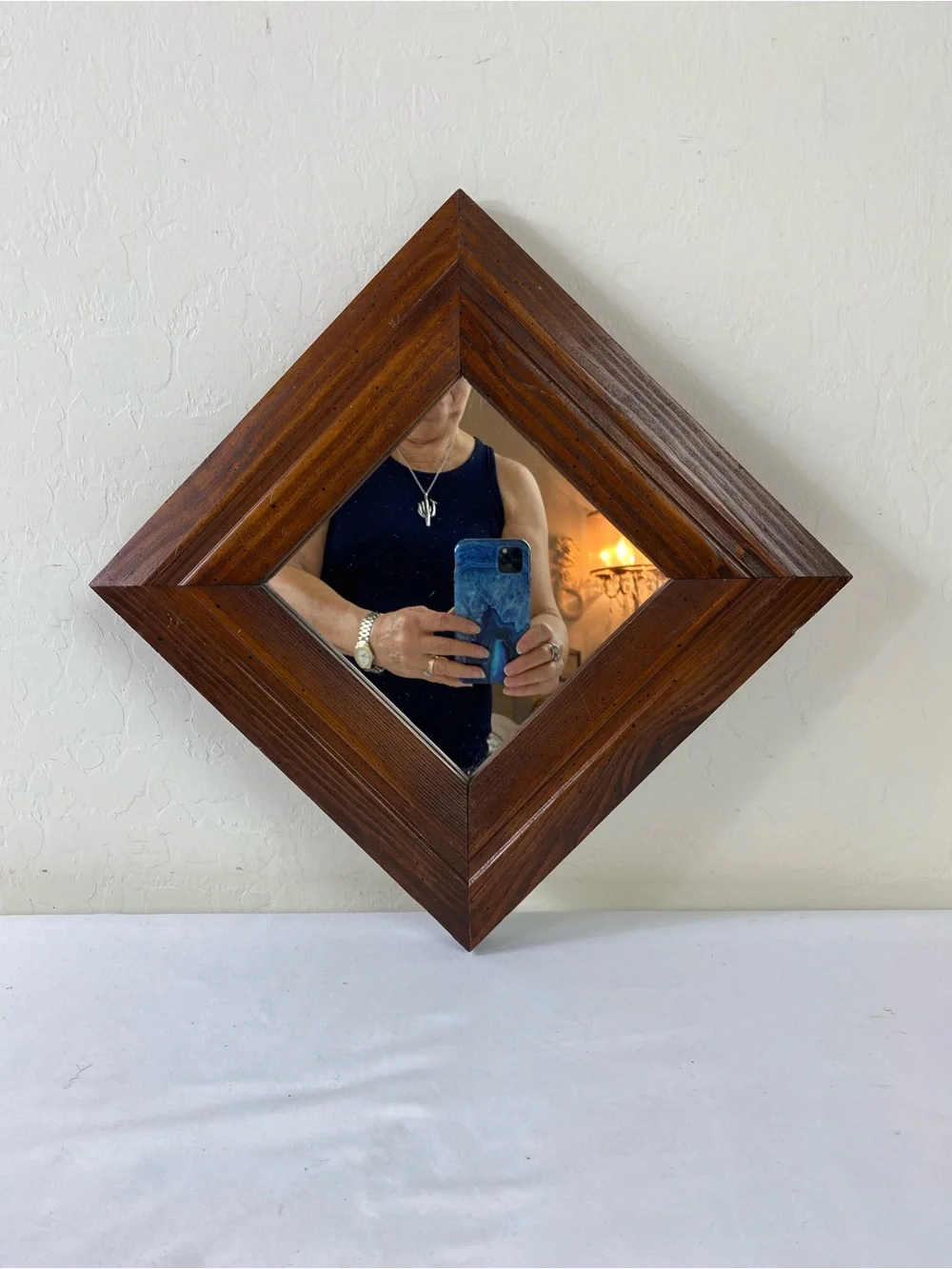 Rustic Brown Wood Framed Wall Mirror - Home Wall Decor Vintage